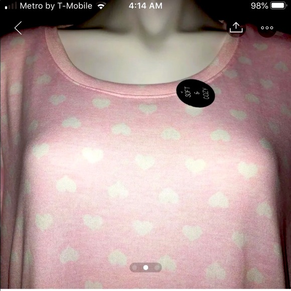 🌹🌹NWT Size 1X Norstrom 2-pcs. Sleep Wear Hearts - Picture 2 of 2